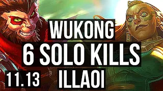 WUKONG vs ILLAOI (TOP) | 1500+ games, 2.0M mastery, 6 solo kills, 7/2/3 | EUW Diamond | v11.13