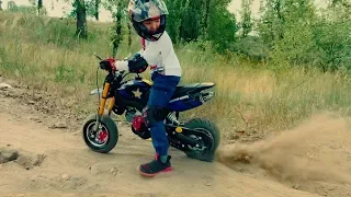 First trip to the gas station on a two-wheeled toy