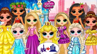 Princess Peach, Elsa, Ariel, Belle, Moana Princesses get Modern Clothes | SurprisingDolls Paper DIY