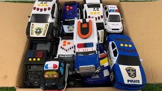 Police cars Mini Cars Lots in a box. Emergency Check one by one, Slope Run Test Ready