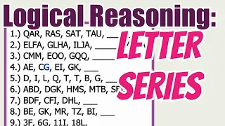 Letter Series | Logical Reasoning Exam [for CSE MATH College entrance tests]