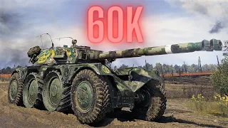 60K Spot Damage with Panhard EBR 105,AMX 13 105,LT-432,ELC EVEN 90   World of Tanks  tank battle