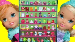 SHOPKINS! (Part 2) Elsa & Anna toddlers PLAY with Cinderella's GIANT SHOPKINS collection!