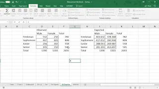 Excel: Chi Square Test