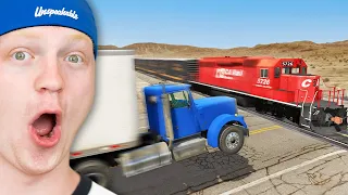 200MPH TRAIN vs 18 WHEELER TRUCK!