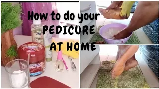 HOW TO DO YOUR PEDICURE AT HOME WITH SIMPLE HOME INGREDIENTS || CRACKED HEELS TREATMENT