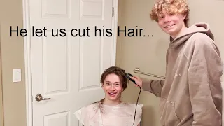 He let us cut his hair... big mistake