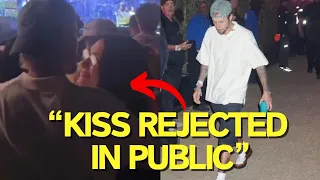 Justin Bieber arrives solo at Coachella refuses to kiss Hailey Bieber then makes a tender scene
