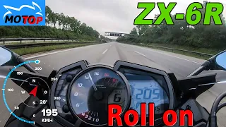 Kawasaki NINJA ZX-6R (2020) - ROLL ON 6th gear - GPS measured