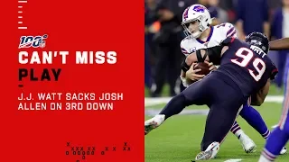 J.J. Watt's Huge 3rd Down Sack in 1st Game Back!