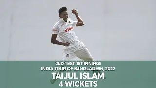 Taijul Islam's 4 Wickets Against India | 1st Innings | 2nd Test | India tour of Bangladesh 2022
