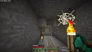 Minecraft Beta 1.8 Ep9: Exploring a Mineshaft!