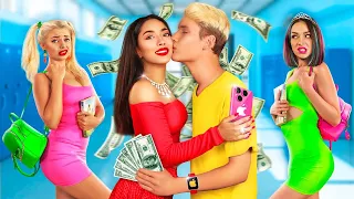 Rich vs Poor vs Giga Rich Couple | Best Types of Girls in College by RATATA POWER