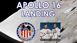 APOLLO 16 - Landing at Descartes - Speed Corrected, Stereo Dialog [HD source] (1972/04/21)