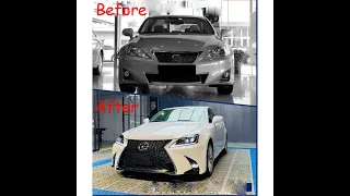 Lexus 2006-2012 IS250 300 upgrade to 2021 IS new  front bumper and grill without tuning head lights.