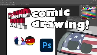 Drawing Polandball comics in Photoshop! | Countryballs Comic Drawing