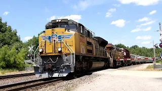 6-28-2023 UP 8403 SD70ACe With Rebuilt Snow Plow Leads the MASNL With sweet K3LB Horn