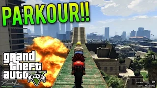 GTA V CARRERA LOCA! PARKOUR MORTAL POR LOS TEJADOS!!! ANIMO BATI!! FUNNY MOMENTS xFaRgAnx