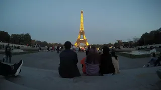 EIFFEL TOWER DAY NIGHT TRANSITION, Paris France. GoPro Hero 7 Time Lapse