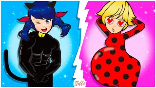 Paper dolls dress up - Gentleman Ladybug & Lady Cat noir Change boby - Miraculous Story Fanmade