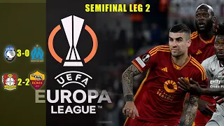 Hasil europa league tadi malam LEVERKUSEN VS AS ROMA   ATALANTA VS MARSEILLE   semifinal europa leag