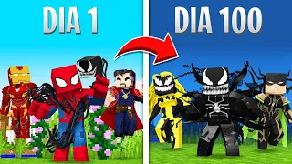 SOBREVIVI 100 DIAS no MUNDO DE HEROIS vs VILÕES no MINECRAFT!!