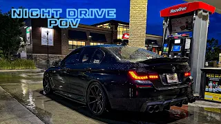 2016 BMW 550i Night Drive POV | No Music/Commentary