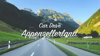 Car Drive 4K - Appenzellerland Switzerland (Bangs - Oberriet - Weissbad - Wasserauen) Car Sound only