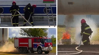 Спасти людей из горящего самолёта: репортаж из минского аэропорта