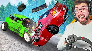 ACCIDENTES DE TRÁFICO CON VOLANTE 💥 | BeamNG Drive