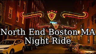 [4K] North End Nightlife Hanover Street and Thacher Street Boston Massachusetts