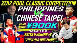 Epic Showdown between Reyes Reyes & Johann face off against Zhenyu & Bingzhong | 2012 Pool Classic