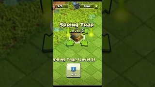Spring Trap Level 1 to 5 / Clash Of Clans / Spring Trap All Levels Max #youtubeshorts