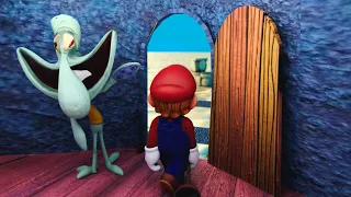 Squidward Kicking Mario Out of His House