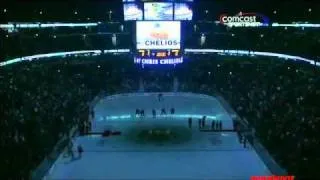 Chris Chelios Honored By The Blackhawks....and booed by the fans