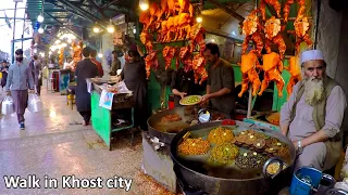 Walking in Khost City | Sargardan Chawk - Bazaar | خوست