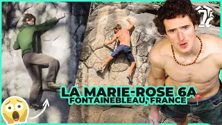 ADAM ONDRA N'A PAS FLASHÉ CE 6A LÉGENDAIRE DE FONTAINEBLEAU...  (LA MARIE-ROSE, 6A)