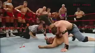 John cena  Randy Orton vs RAW Roster all super star Triple H Attacks full HD 2008