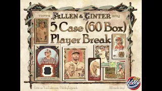 CASE #1 of 5 - 2023 Topps ALLEN & GINTER 5 Case (60 Box) Player Break 09/27/23