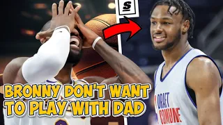 LEBRON JAMES MENTAL BREAKDOWN BRONNY JAMES ADMITS HE REALLY DON’T WANT TO PLAY WITH HIS DAD IN NBA!