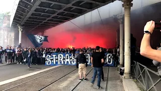 L’énorme ambiance dans le cortège avant le choc face à l'Olympique de Marseille !