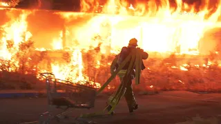 LAFD Firefighters Battle Major Emergency Fire in Los Angeles