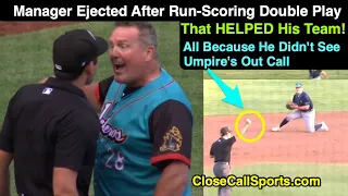 Manager Ejected Arguing Call That Helped His Team: MiLB Skipper Didn't Realize Umpire Called an Out
