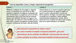 RESPETAMOS NUESTRO ESPACIO PERSONAL Y EL DE LOS DEMÁS 3° D MTDL PRIMARIA