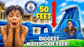 SURPRISED THE KID'S WITH THE BIGGEST BACKYARD WATERSLIDE!