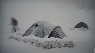 -38° Solo Winter Camping 3 Days | Solo Hot Tent Winter Camping in Hot Tent Camping In A Snowstorm