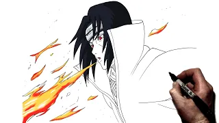 How To Draw Itachi (Fireball) | Step By Step | Naruto