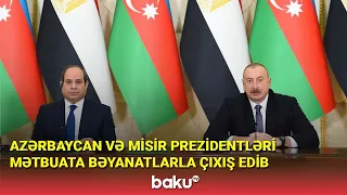 Azərbaycan və Misir prezidentləri mətbuata bəyanatlarla çıxış edib - BAKU TV