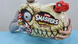 Unboxing Zuru Smashers Dino Island T-Rex Battles! 50 Surprises Dinosaurs  ASMR