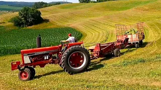 Baling and Stacking Hay On a Small Family Farm! Baling Second Crop Hay Part Two! (2023 Hay Season)